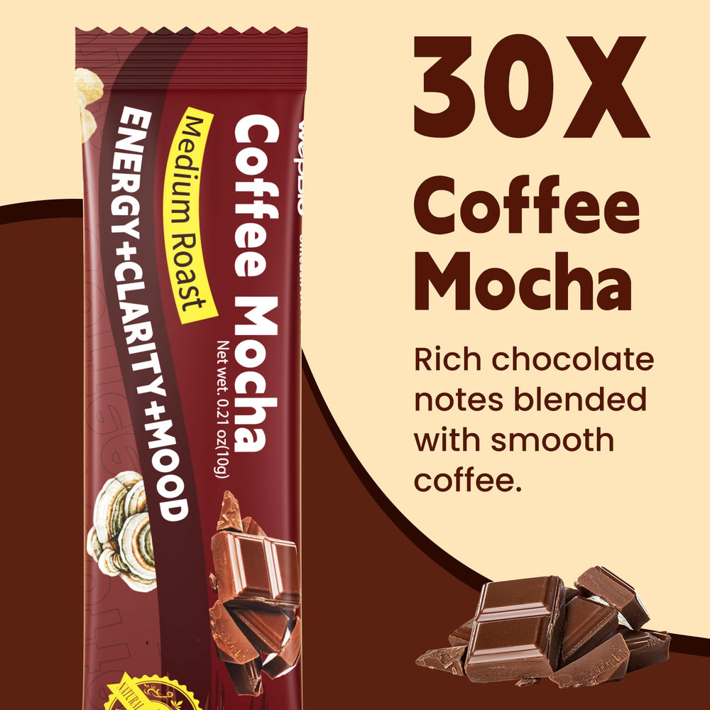 WepBio Mushroom Coffee Original Black cup showing bold taste and clarity