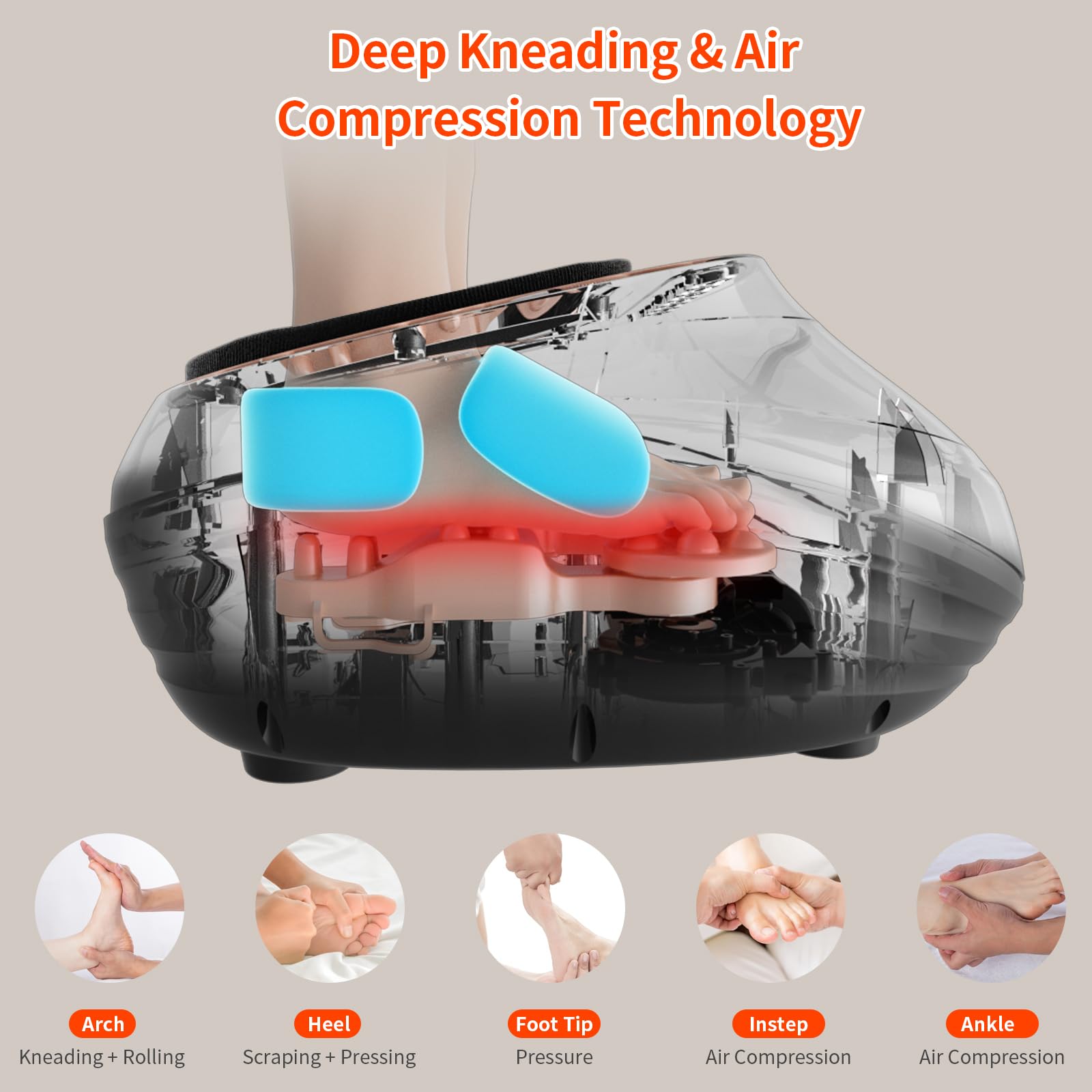 WERTYI kneading area demonstrates full-foot massage coverage