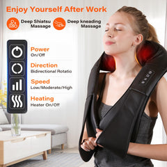 WERTYI 3D kneading pillow targets back and shoulders