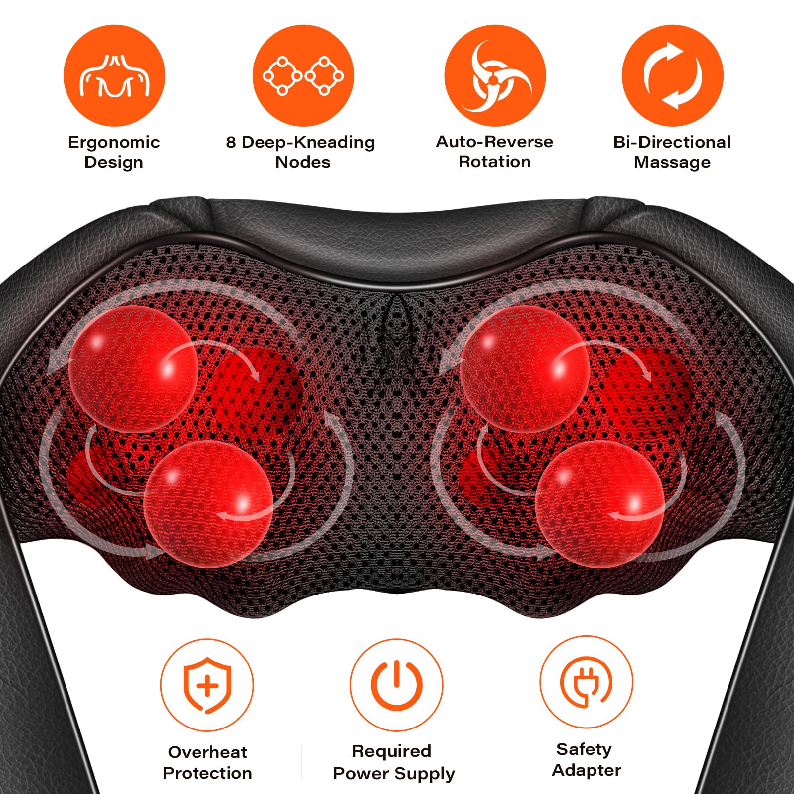 WERTYI neck massager heat function warms shoulders and neck
