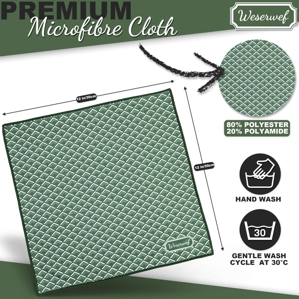 Weserwef Design microfiber cloth folded for compact screen cleaning.