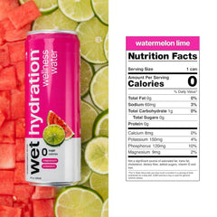 Wet Hydration can side highlights clean ingredients and natural flavor.