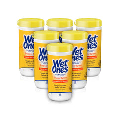 Wet Ones Tropical Splash wipes in 40-count canister front for quick cleanups.