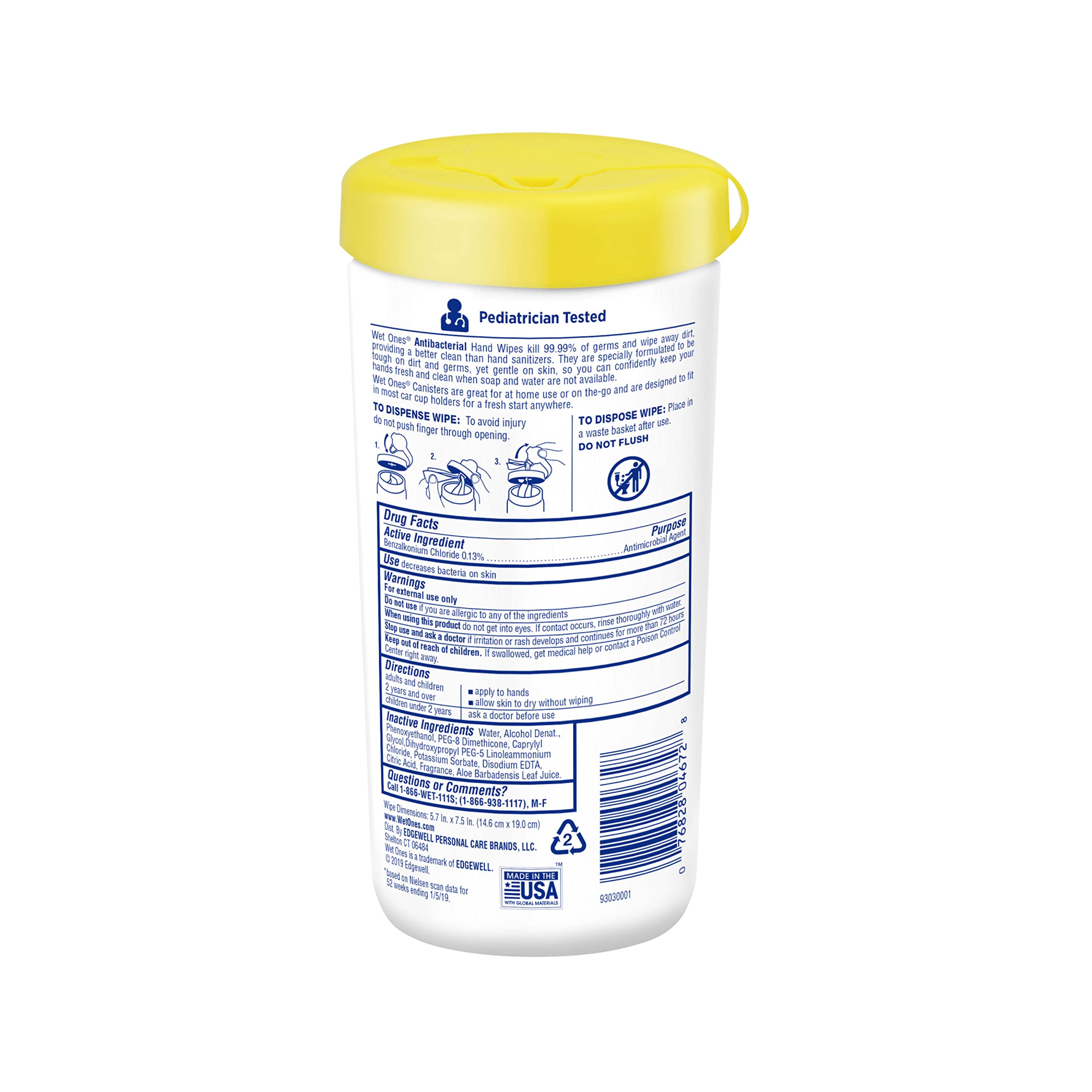 Pediatrician-tested Wet Ones wipes provide safe, dependable cleansing.