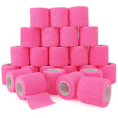 WeTop 24-pack self-adhesive bandage wrap in hot pink for secure, slip-free support.