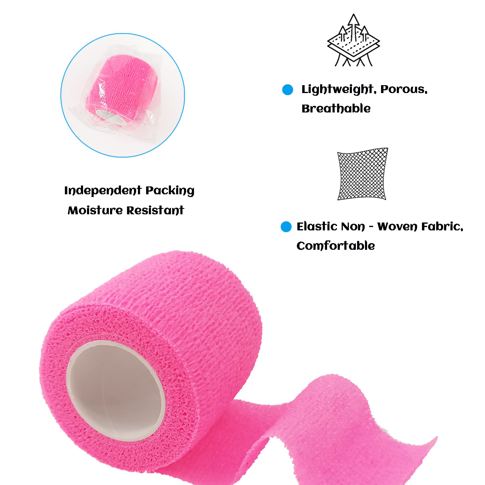 WeTop hot pink elastic bandage wrap supports joints during workouts.