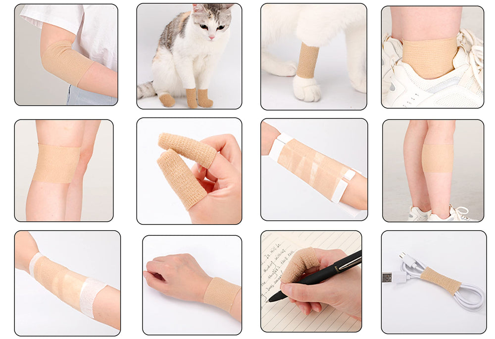 WeTop self-adherent tape wrapped arm showing secure fit without clips