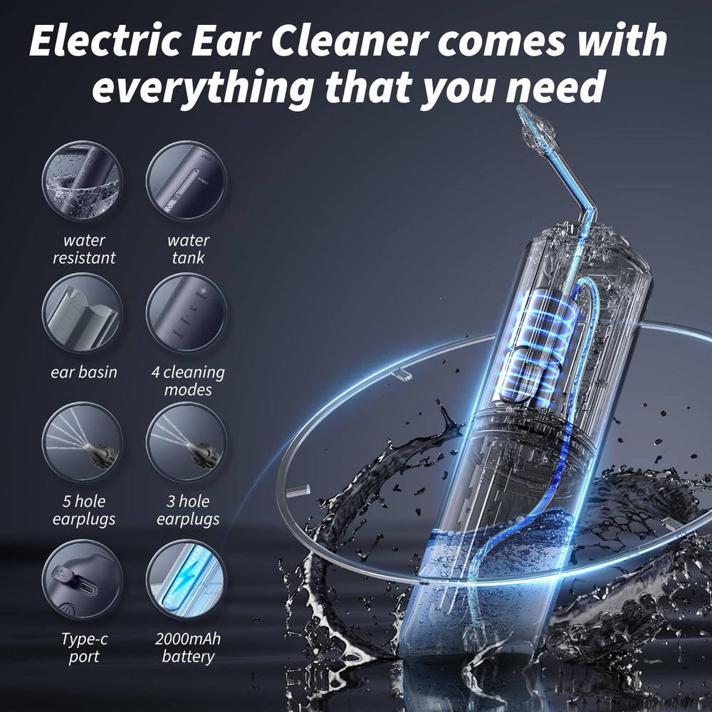 WEUANY ear cleaner with 2000mAh battery lasts hours.