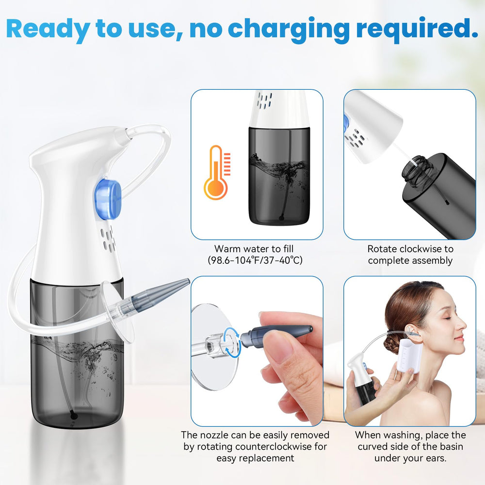 WEUANY ear basin shown for hygienic positioning during cleaning.
