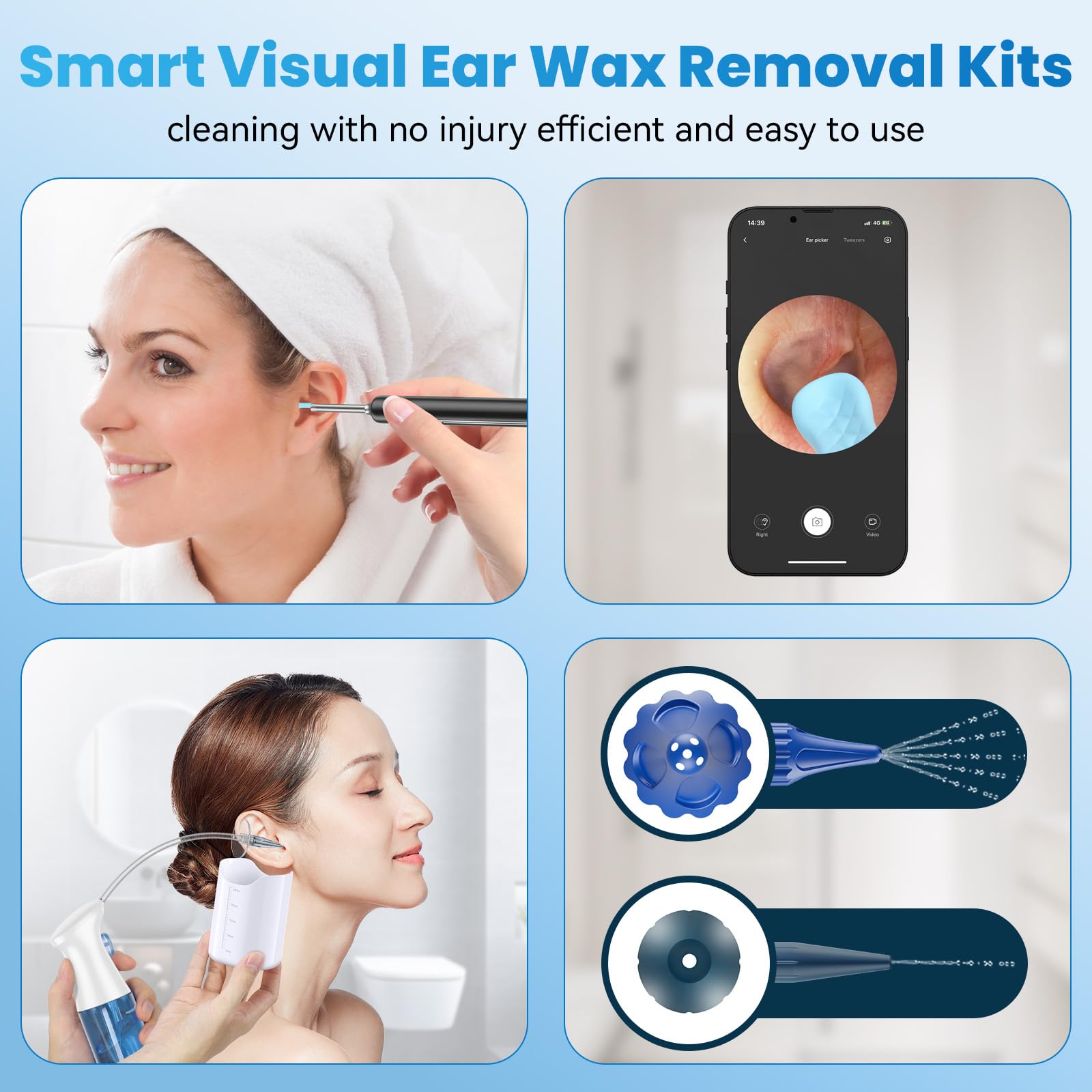 WEUANY six-LED lights illuminate the ear canal clearly during use.