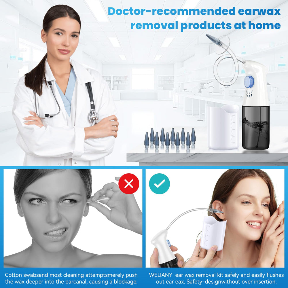WEUANY ear irrigation system kit with essential components for cleaning.