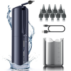 WEUANY ear wax removal device in use, gentle water flow for at-home cleaning.