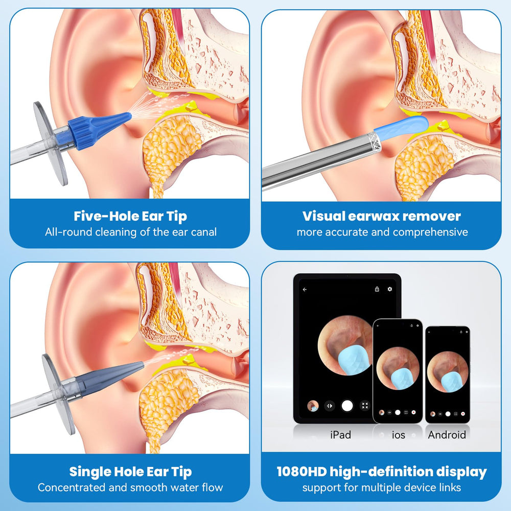 WEUANY home ear cleaning kit demonstrated for family use.