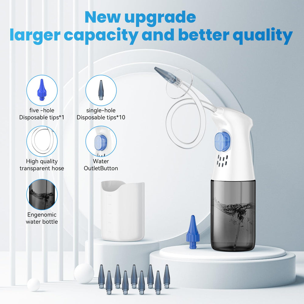 WEUANY soft silicone nozzle emphasizes gentle, family-friendly ear care.