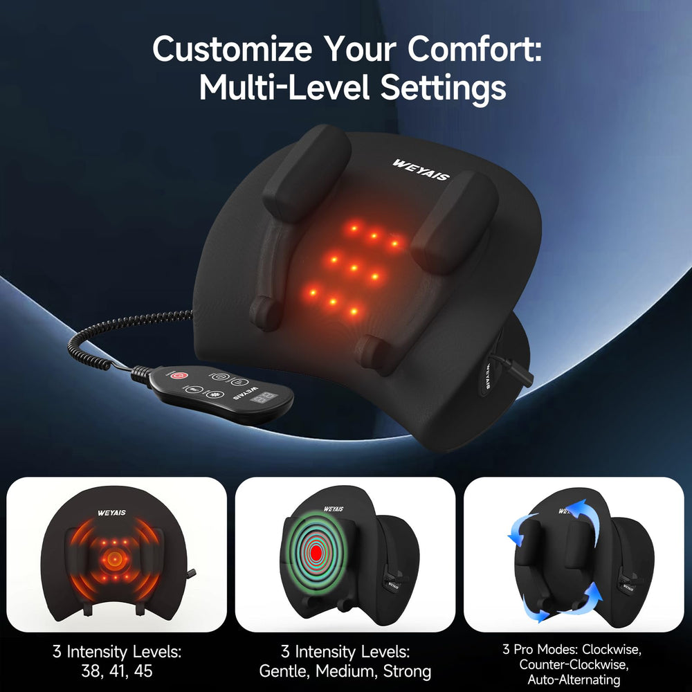 weyais remote control enables easy intensity and heat adjustments
