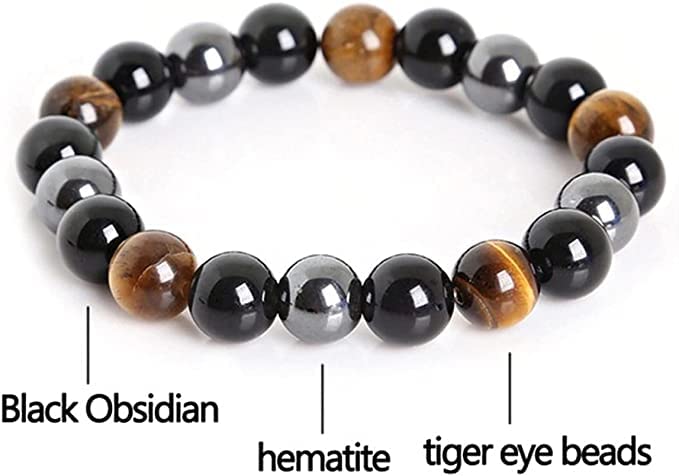 WFJ Black Obsidian bracelet close-up illustrating protective energy shield