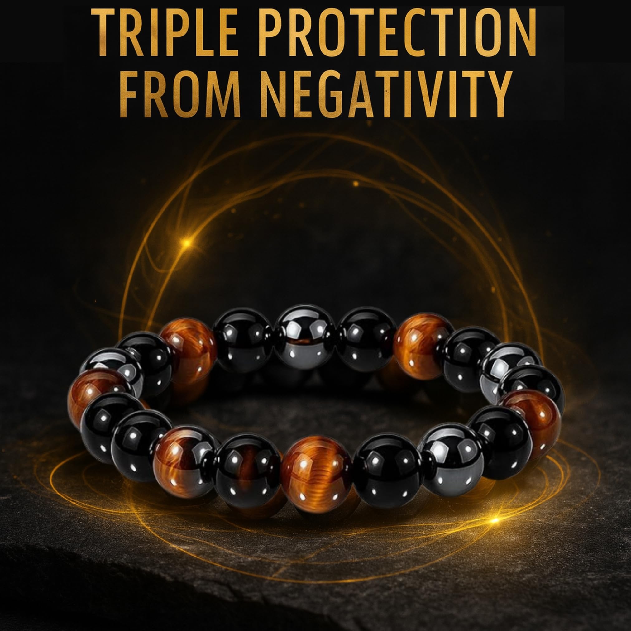 WFJ Hematite bracelet close-up highlighting metallic luster