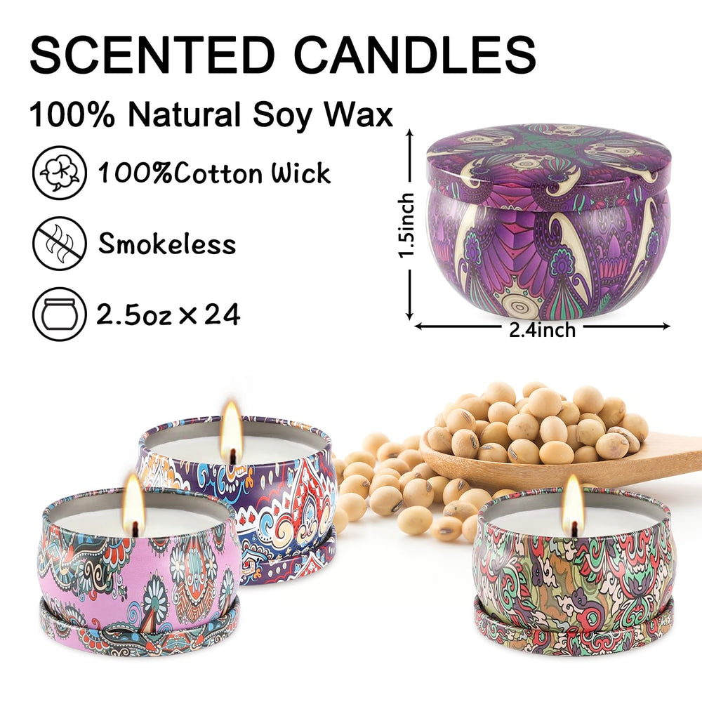 Wfmolcand natural soy wax and cotton wicks ensure a clean burn.