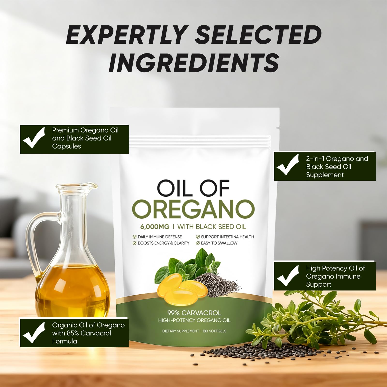 WGYPEU Ovela black seed oil softgels designed for daily vitality