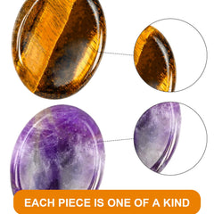WHAL&YUNE amethyst tiger eye oval gem ideal for Reiki balancing and mindful breathing