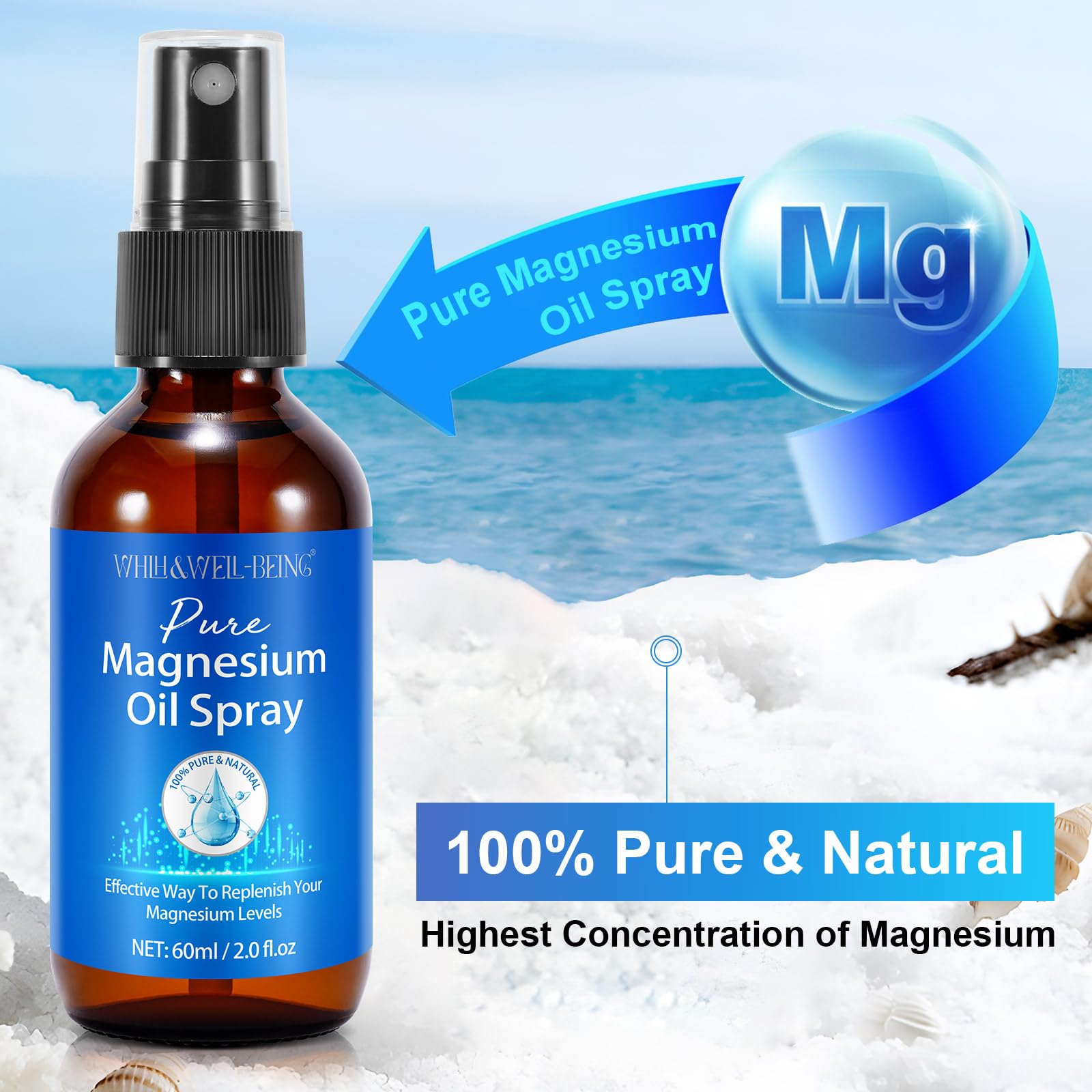 WHLH magnesium spray in hand for convenient on-the-go use