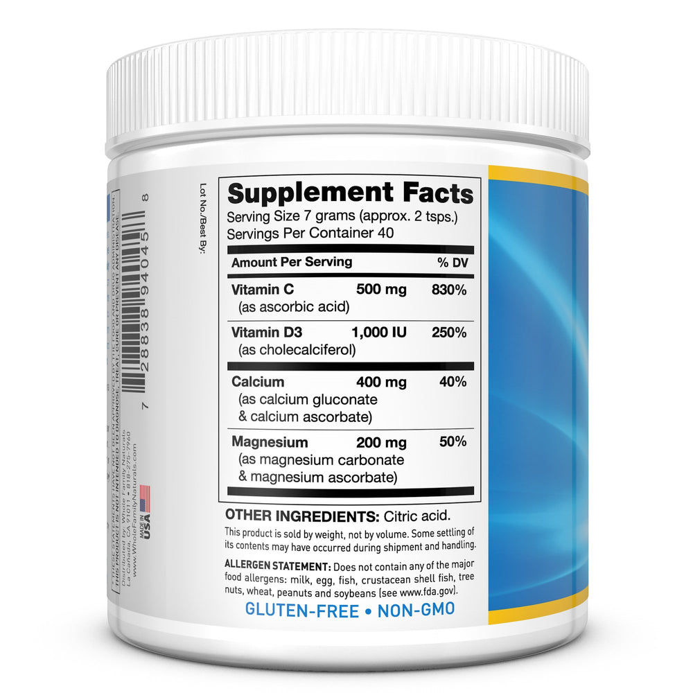 Nutrition label close-up highlighting gluten-free and non-GMO ingredients.