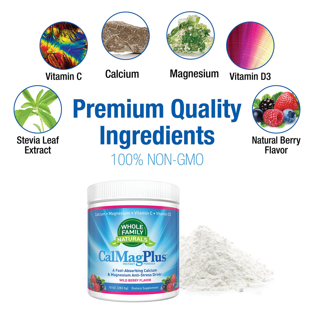Whole Family Naturals CalMag Plus scoop for simple daily calcium and magnesium intake.