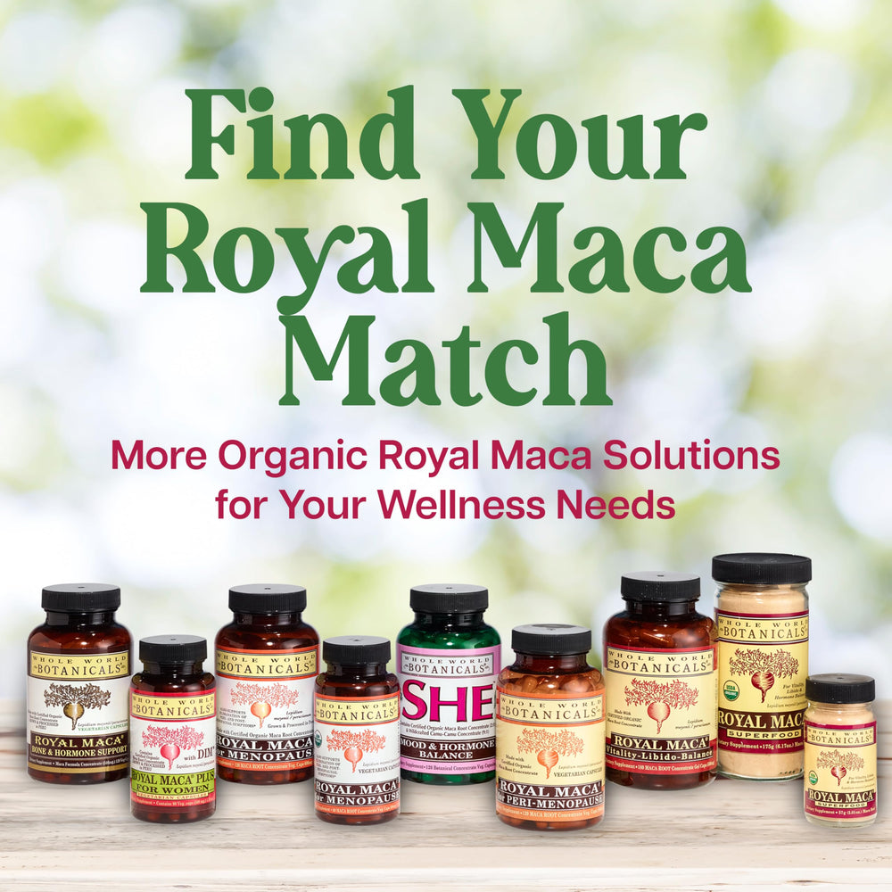 Whole World Botanicals Royal Maca ingredient label closeup ensuring quality cues