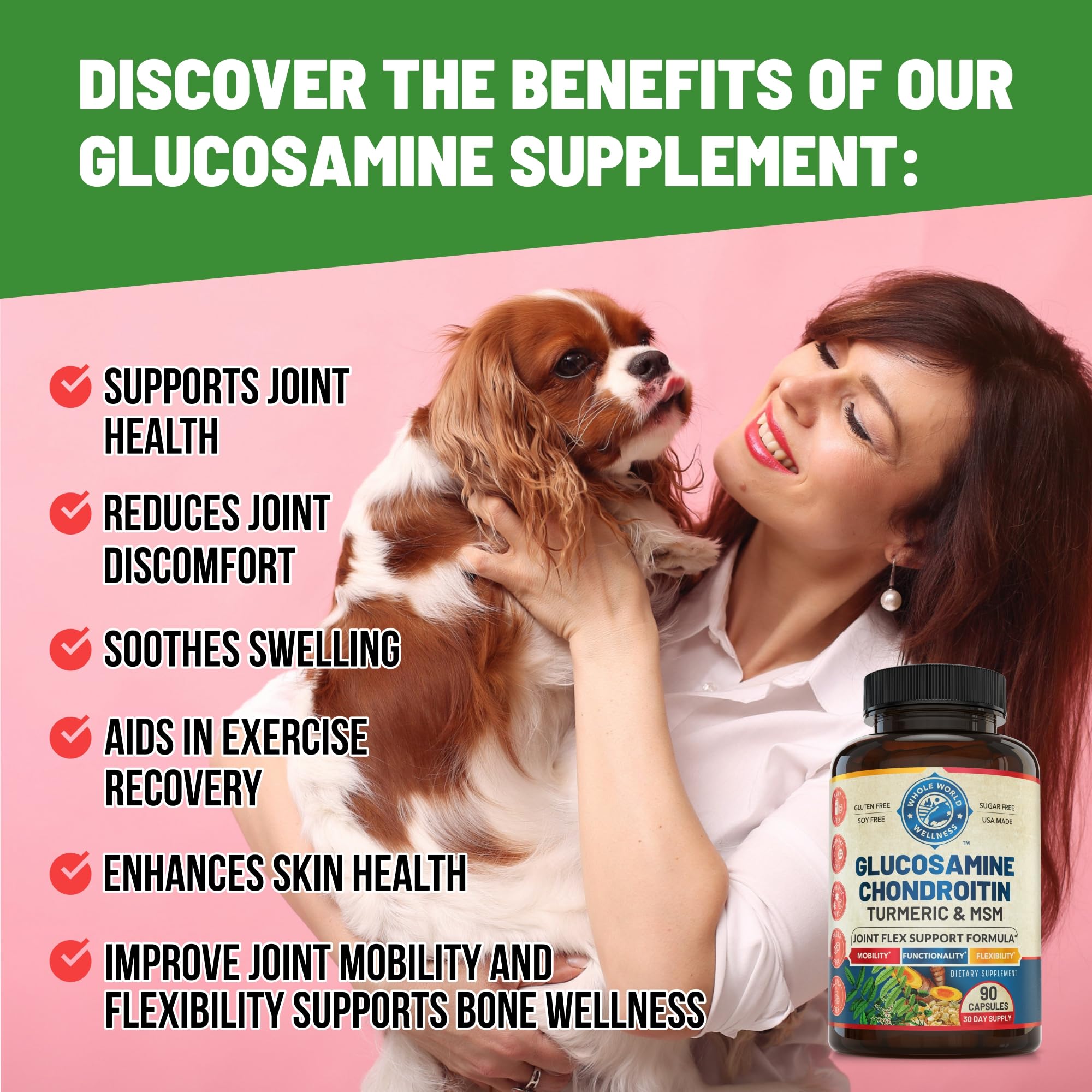 Whole World Wellness turmeric boswellia glucosamine ingredients highlight joint support