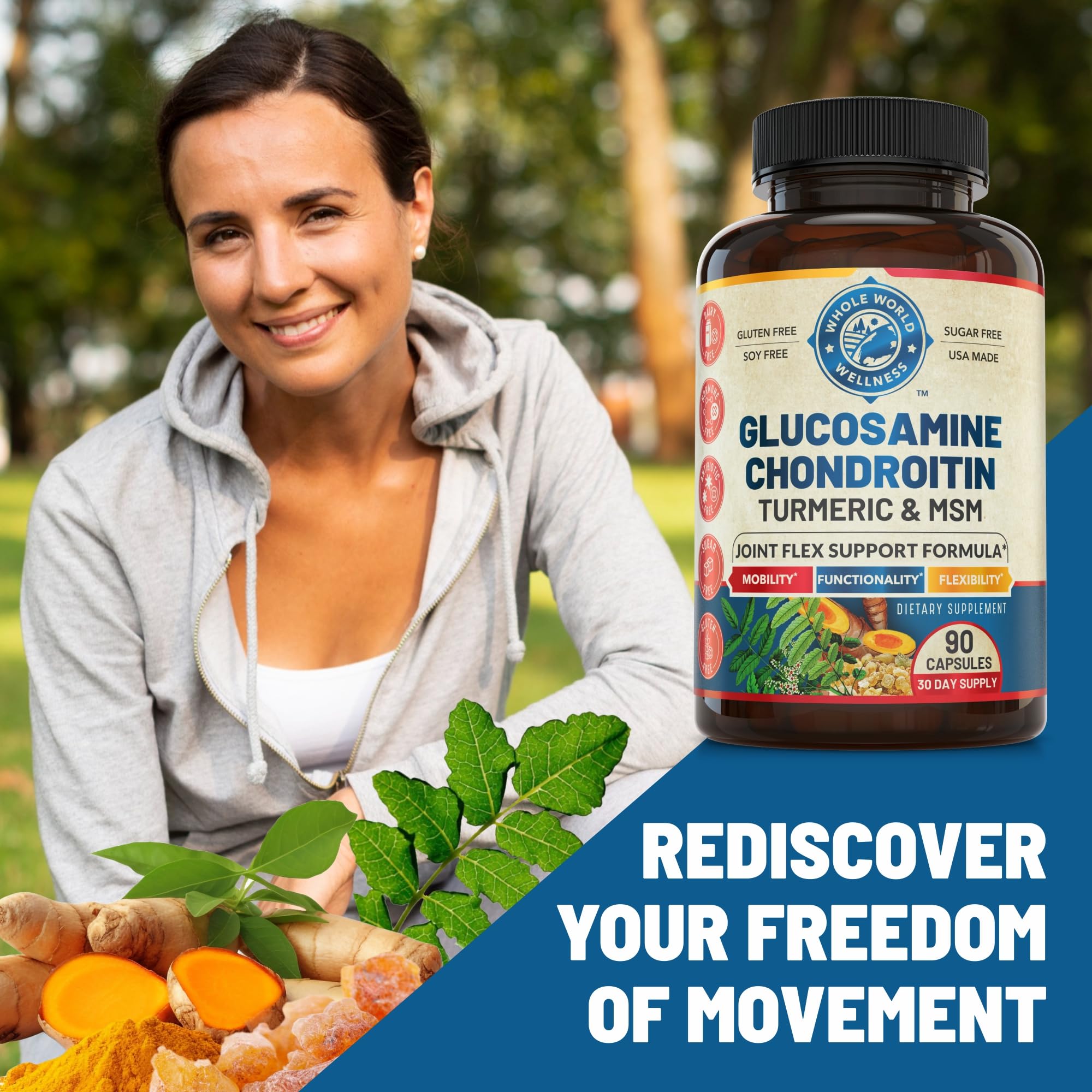 Whole World Wellness capsules viewed from bottle for daily use