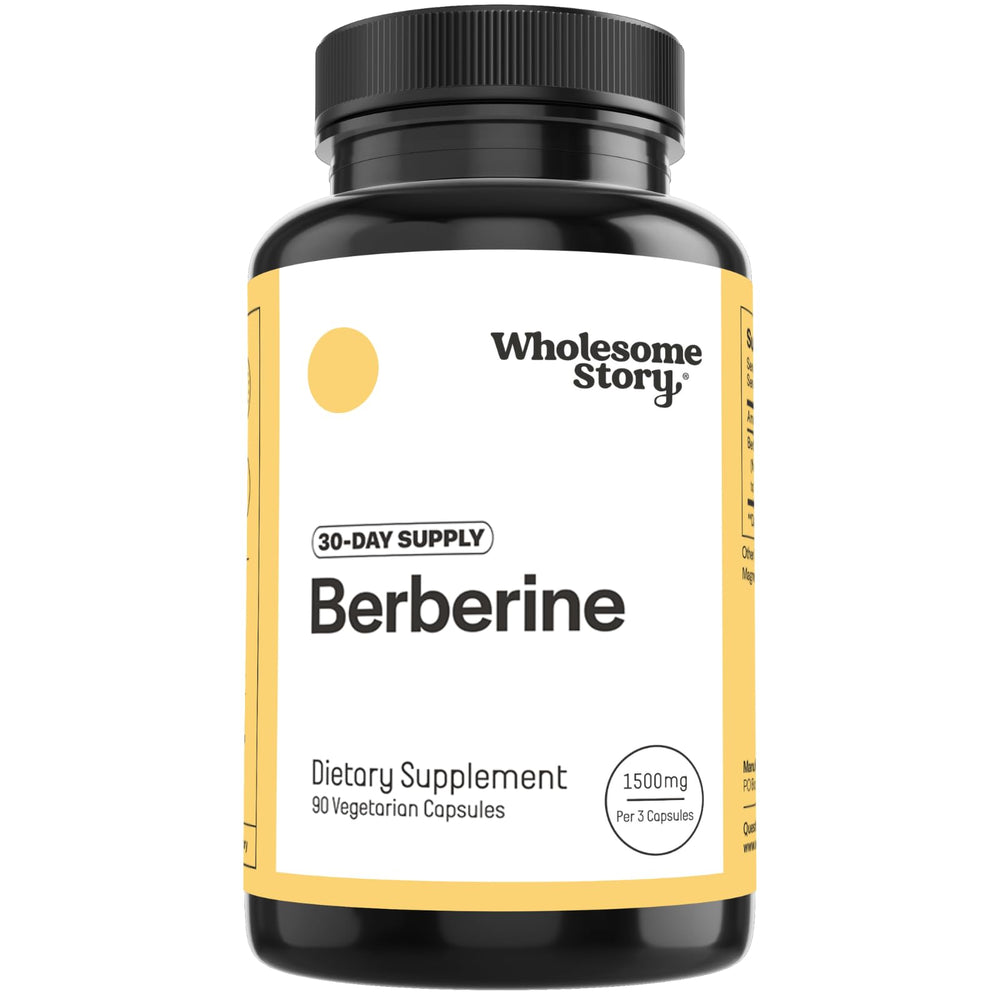 Wholesome Story Berberine bottle front for daily vegan capsules.