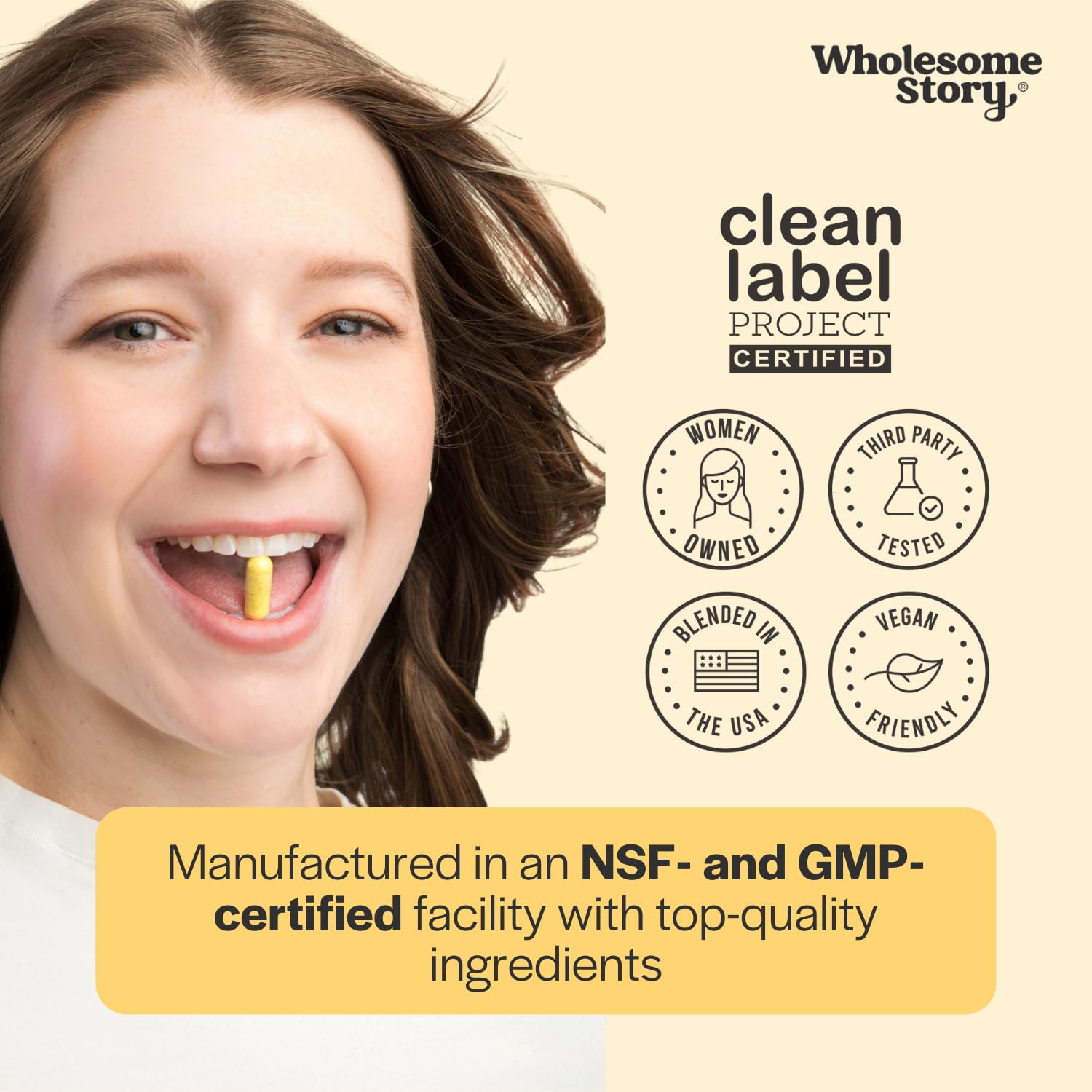 Wholesome Story Berberine vegan capsules for hormonal balance support.