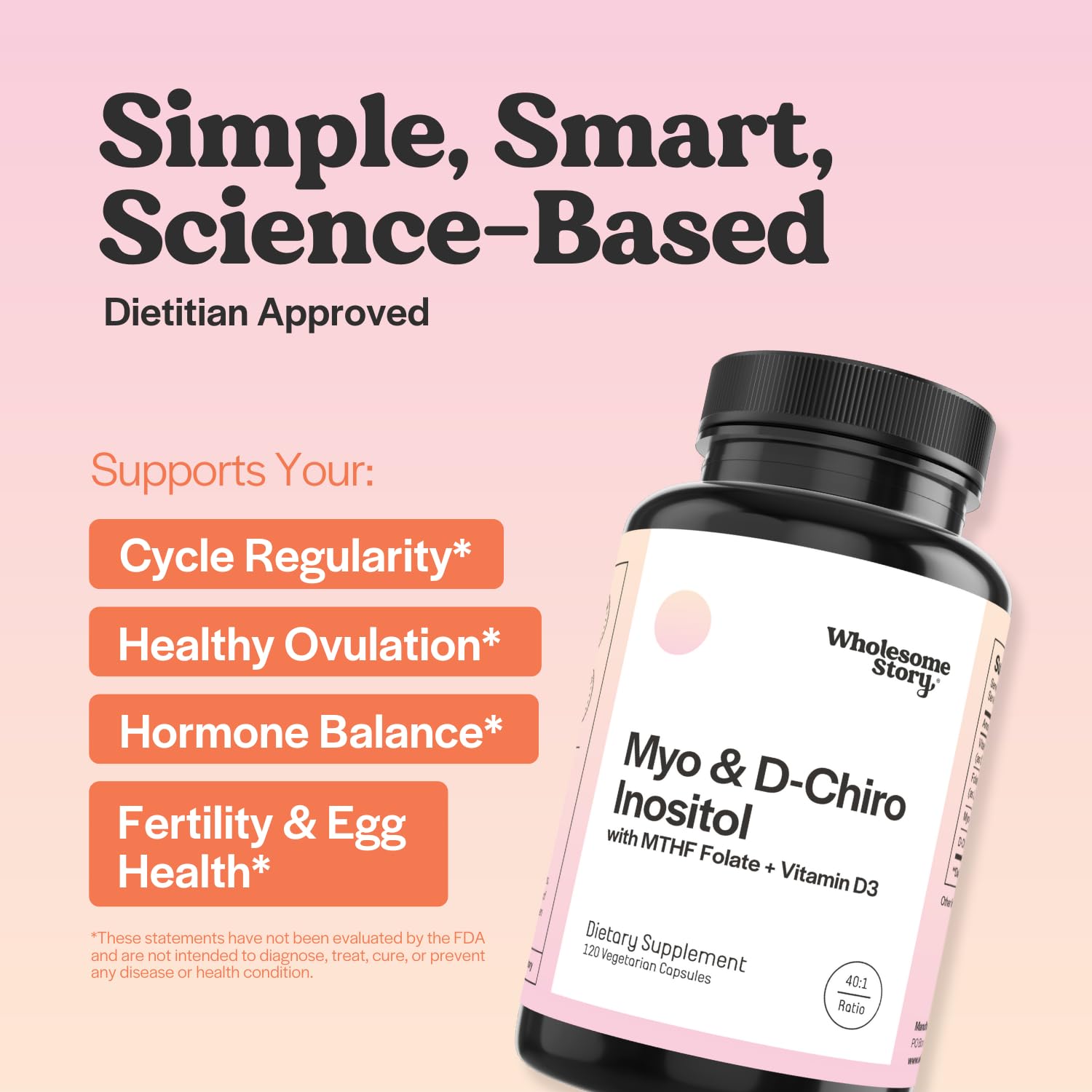 Wholesome Story capsules close-up showing vegan capsules for hormone health.
