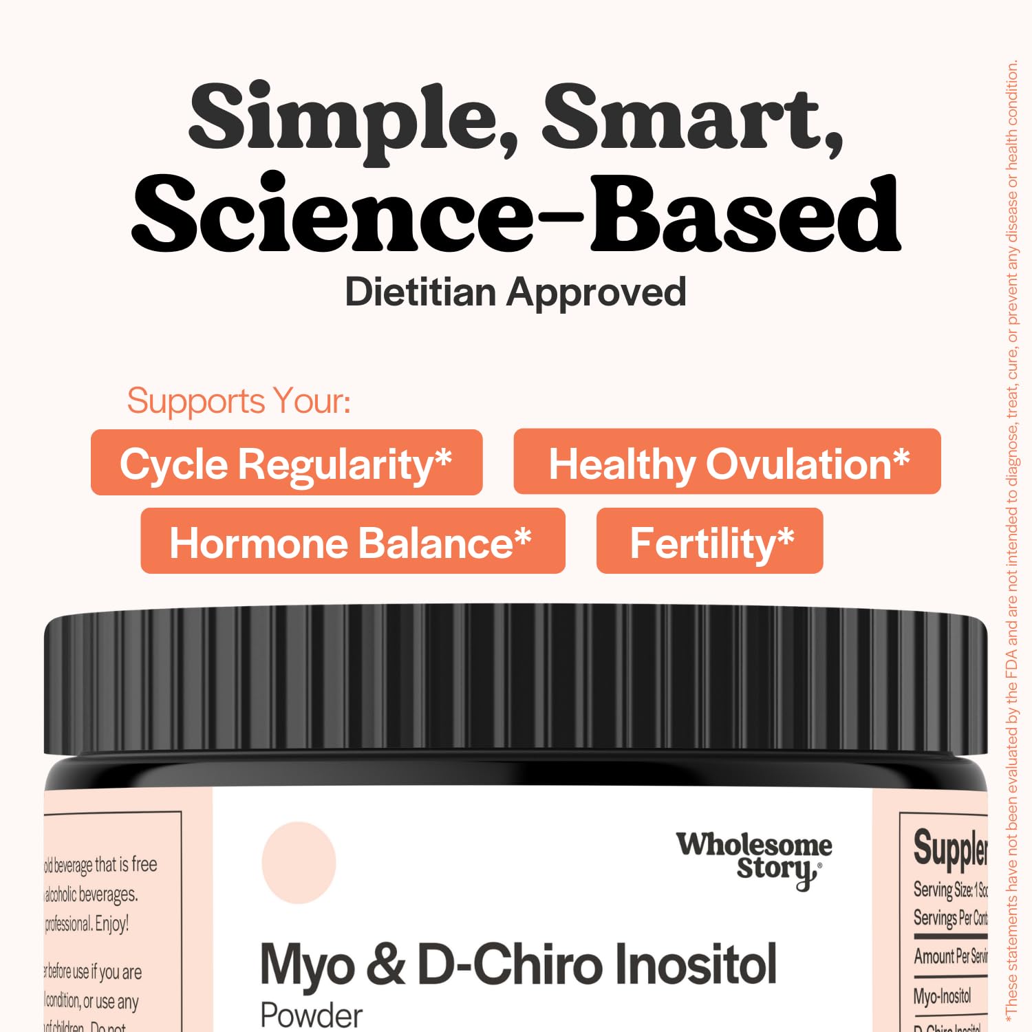Wholesome Story powder measuring scoop enables precise daily servings.