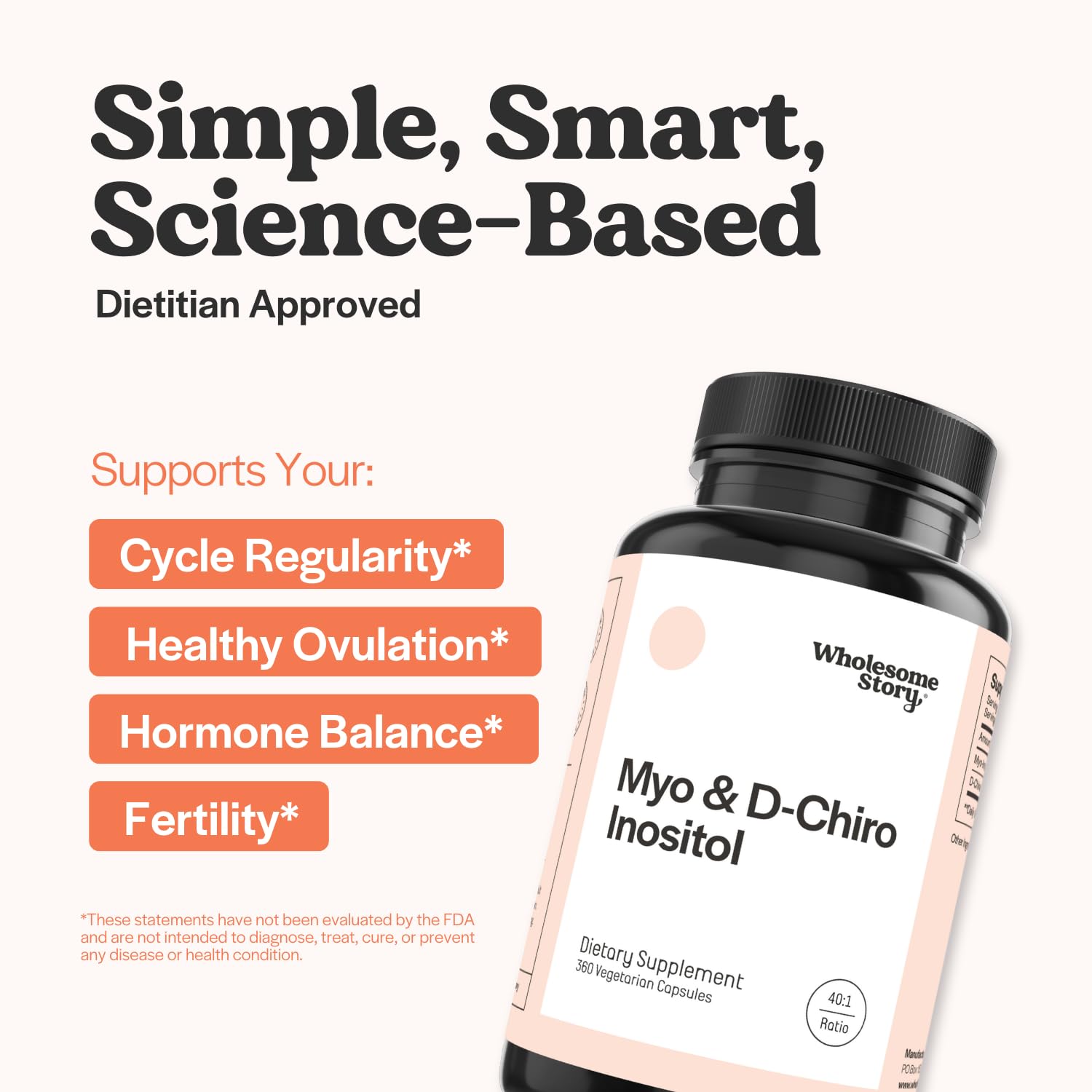 Wholesome Story vegan capsules in a bottle highlighting plant-based formula