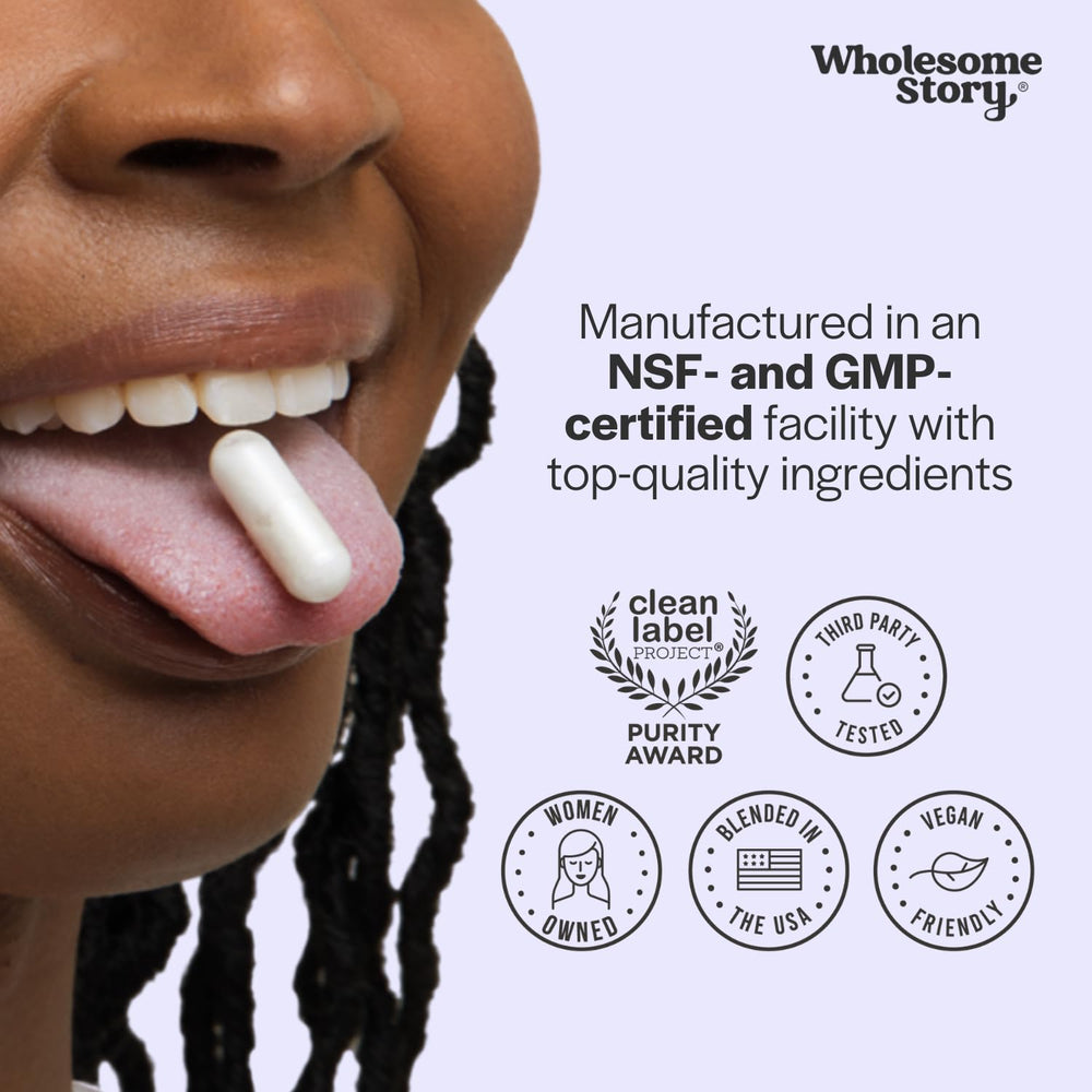 Wholesome Story Vitex vegan label indicating plant-based capsules