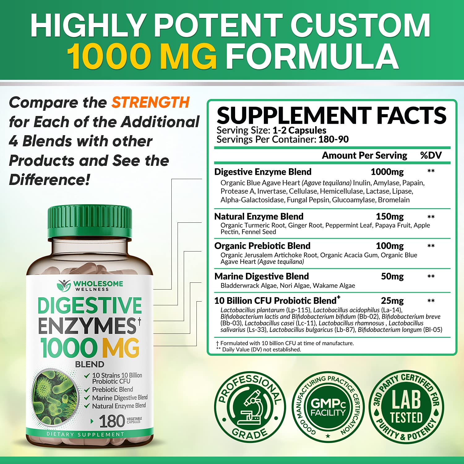 Wholesome Wellness Amylase and Bromelain enzymes tablet for efficient nutrient breakdown