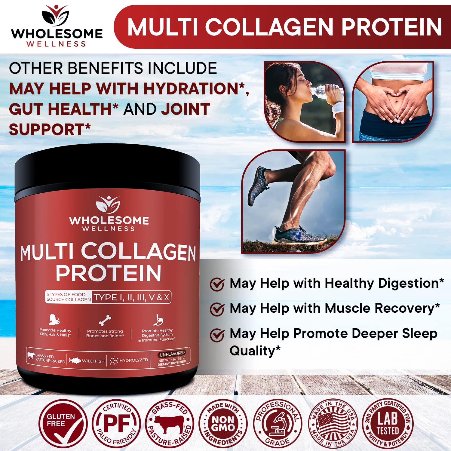 Wholesome Wellness eggshell-membrane collagen for added joint support in meals.