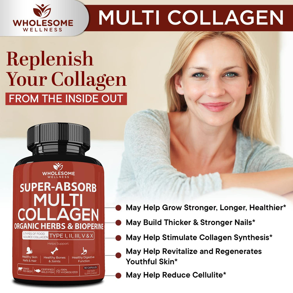 Wholesome Wellness grass-fed beef collagen with hydrolyzed peptides from pasture sources
