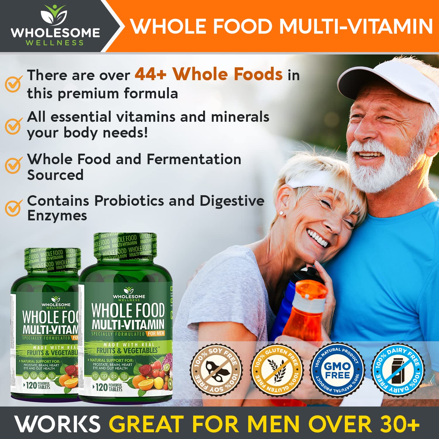 Wholesome Wellness greens and herbs image showcases plant-based nutrition blend
