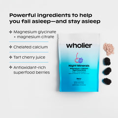 Wholier Night Minerals served in a glass for a soothing nightly ritual