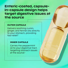 Wholier inner capsule close-up illustrating targeted relief to the stomach.