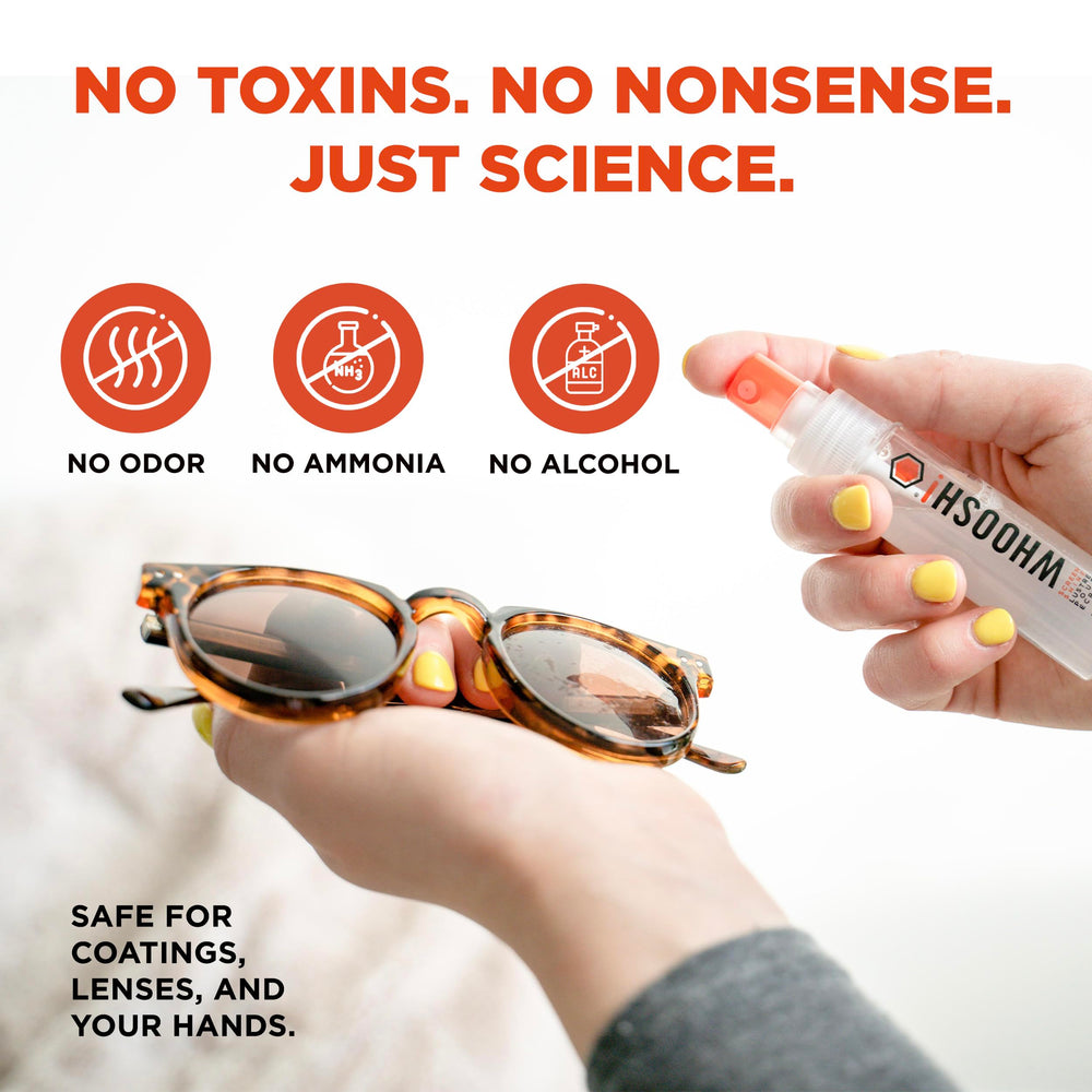 WHOOSH Screen Shine Go eyeglasses cleaner safe for coated lenses