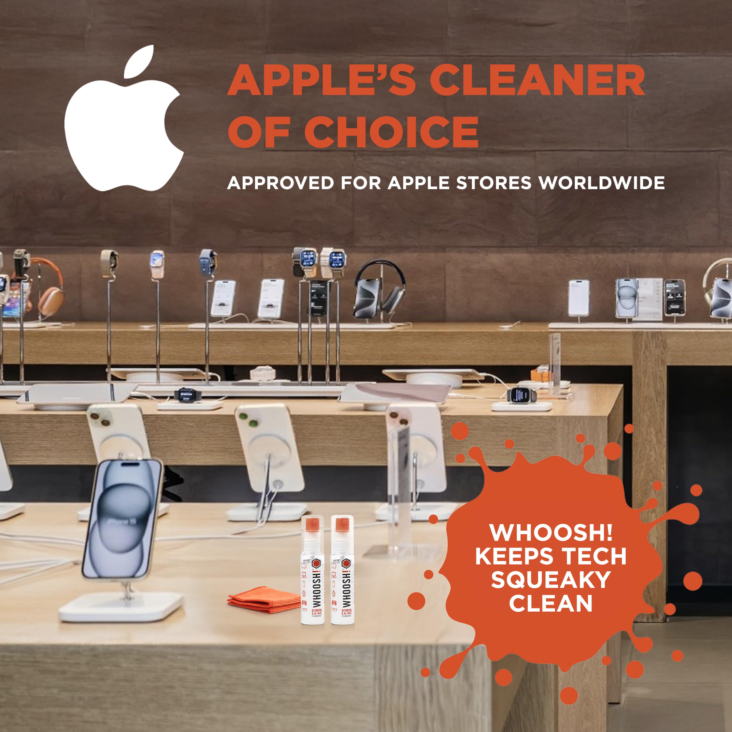 WHOOSH Screen Shine Go laptop screen cleaner delivering a streak-free shine