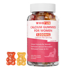 Whoyun calcium gummies bottle offering tasty daily bone support