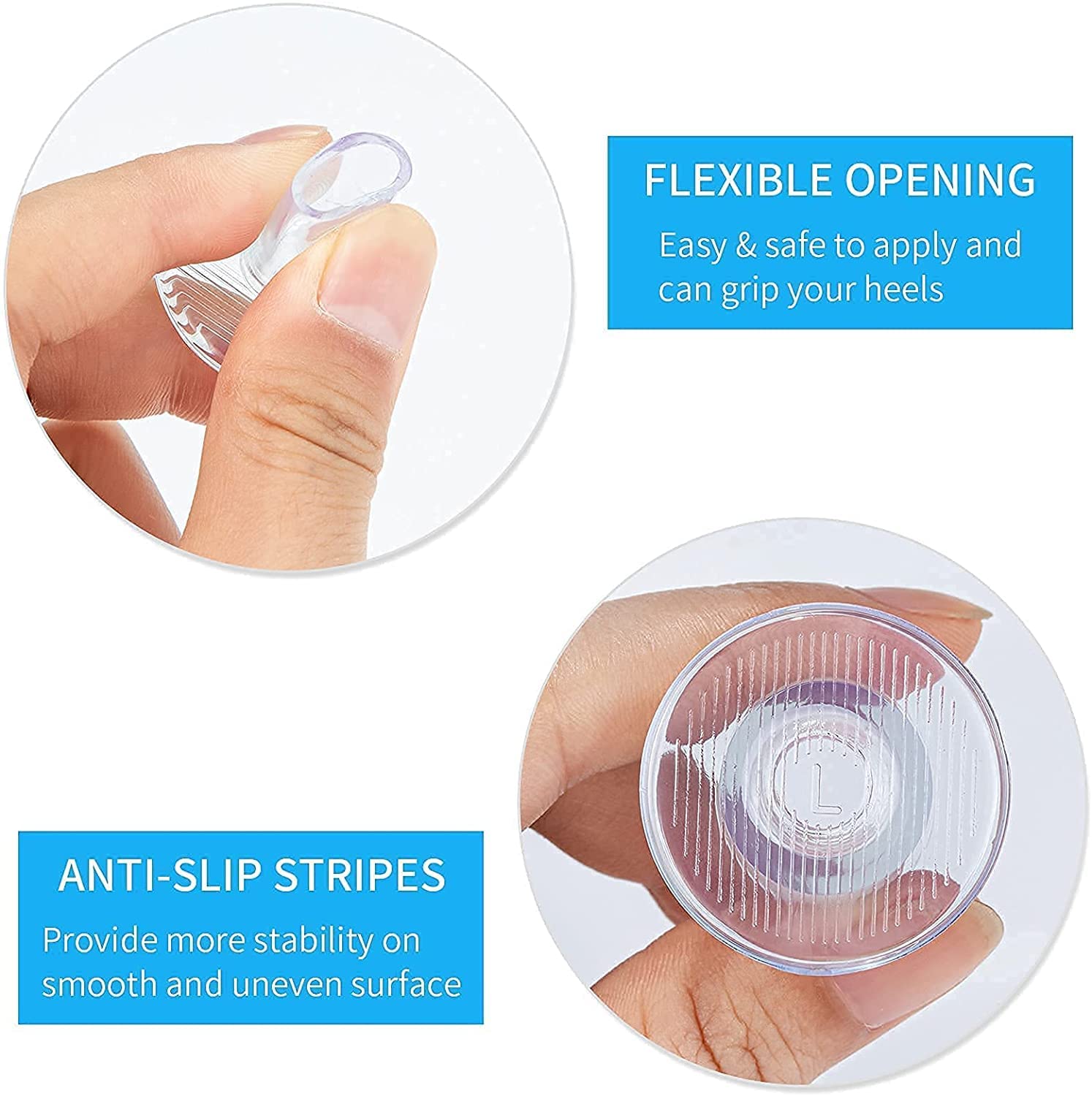 WHXGQ Clear heel caps reduce clacking and protect floors.