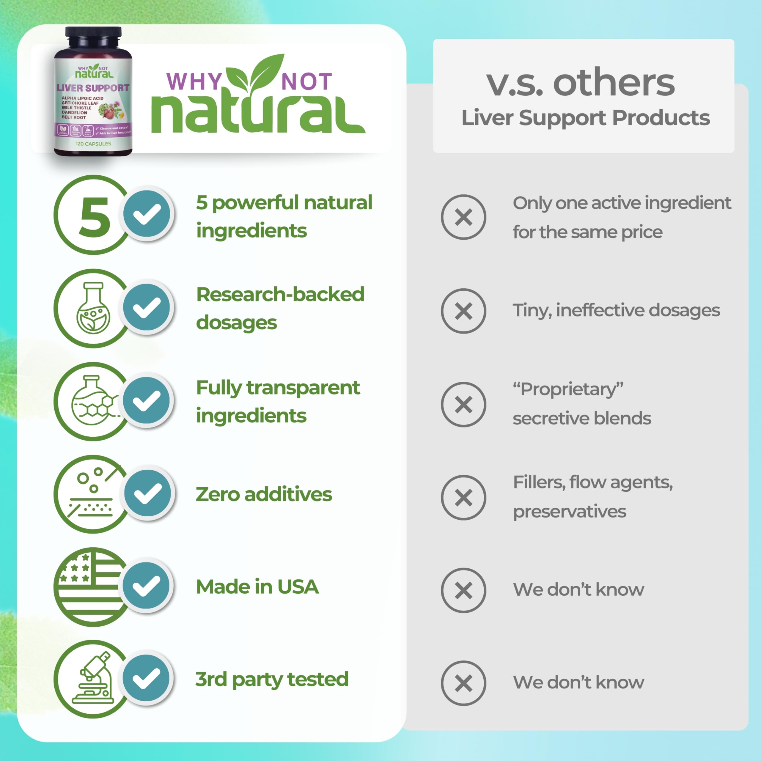 Why Not Natural artichoke leaf closeup emphasizes digestion support options