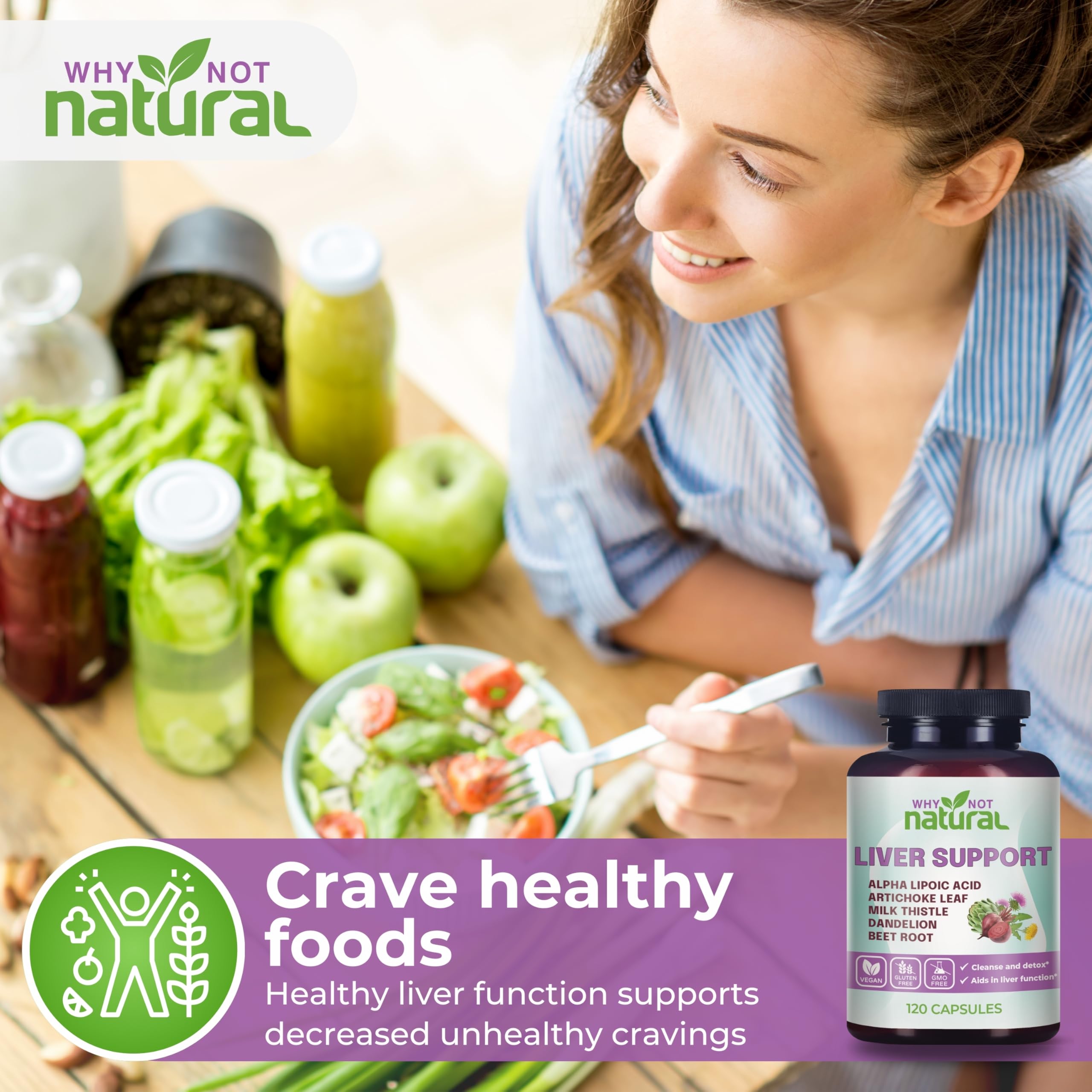 Why Not Natural beet root and dandelion powder image suggests detox and energy