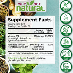 Why Not Natural B12 Liquid Plus Folate dropper with precise dosing.