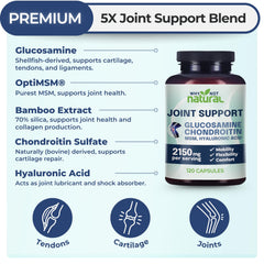 Why Not Natural glucosamine-chondroitin-msm capsules closeup highlighting capsule intake.